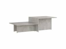 Vidaxl table basse gris béton 111,5x50x33 cm bois