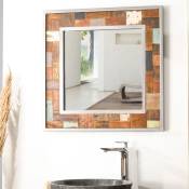 Wanda Collection - Miroir de salle de bain Factory teck métal 70x70