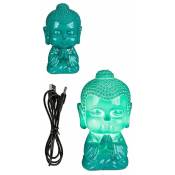 Zen Et Ethnique - Lampe 8 led usb bouddha Vert 13 cm