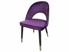 Ardec - chaise de salle a manger en velours violet