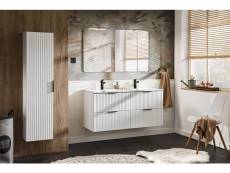 Bobochic meuble de salle de bain 120 cm hilona blanc avec vasques incrustées