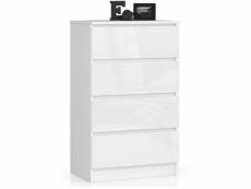 Commode akord k60 blanche 60 cm (4) tiroirs couleur