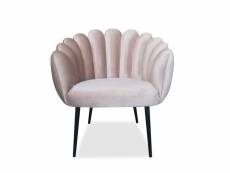 Fauteuil velours design lounge - velours taupe