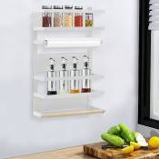 Haloyo - 5 Pièces Étagère Réfrigérateur Magnétique ®, pour le Réfrigérateur,30 x 12 x 46 cm,blanc