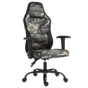 HOMCOM Fauteuil gaming militaire - chaise gamer - inclinable,