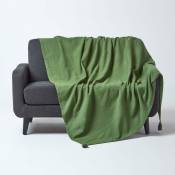 Homescapes - Jeté de lit ou de canapé - Rajput - Vert - 150 x 200 cm - Vert