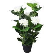 INLIFE Plante hortensia artificielle avec pot 60 cm