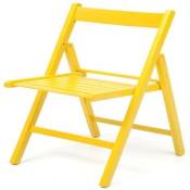 Iperbriko - Chaise pliante en bois de hêtre jaune