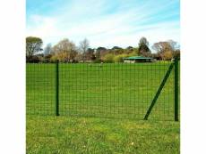 Joli clôtures et barrières edition canberra jeu de clôture avec des piquets de sol 25 x 1 m acier vert