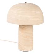 Lampe champignon en terre cuite beige