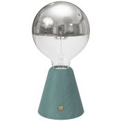 Lampe portative led rechargeable Cabless01 avec ampoule globo demi-sphère argent Avec ampoule - Bleu canard - Avec ampoule