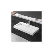 Lavabo Suspendu Rectangle Solid surface Blanc Mat -