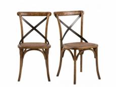 Lot de 2 chaises vintages en bois retro