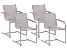 Lot de 4 fauteuils bas beiges