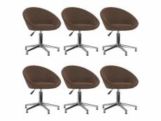 Lot de chaises pivotantes de salle à manger 6 pcs marron tissu - brun - 58,5 x 66,5 x 80 cm
