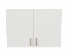 Meuble haut de cuisine 2 portes coloris chêne kronberg, blanc - longueur 100 x hauteur 70 x profondeur 30 cm