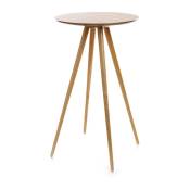Miliboo - Table de bar ronde scandinave bois L60 cm