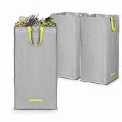 Oviala - Lot de 3 sacs de jardin branchages 200l gris