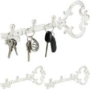 Panneau à clés, lot de 3, 3 crochets, forme de clef