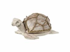 Paris prix - statuette déco en bois "tortue" 35cm blanc