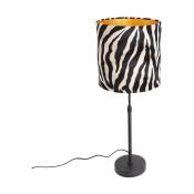 Parte - Lampe de table avec Abat-Jour - 1 lumière - ø 25 cm - Imprimé zèbre - Classique/Antique - éclairage intérieur - Salon i Chambre i Cuisine i