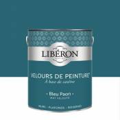 Peinture murs plafonds et boiseries Velours de peinture bleu paon Liberon 2 5L