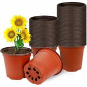 Pots de plantes en plastique de 50 pièces, petits récipients de semis souples réutilisables et multifonctionnels, adaptés à la plantation intérieure