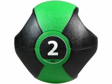 Pure2improve ballon médicinal avec poignées 2 kg vert 424480