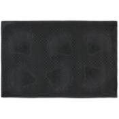 Relaxdays - Paillasson caoutchouc, 40x60 cm, antidérapant, résistant aux intempéries, coquillage, picots, noir