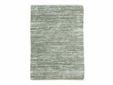 Skin - tapis en cuir tressé vert clair 160x230