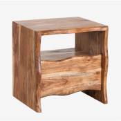 Sklum - Table de chevet Yago en bois d'acacia Brun