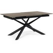Table à manger rectangulaire extensible en céramique L160/220 - soline - noir