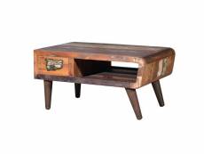 Table basse en bois recyclé coloris naturel - longueur 90 x profondeur 60 x hauteur 45 cm