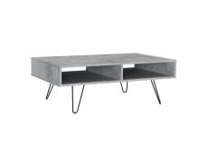 Table basse moderne plateau mdf 100 cm gris helloshop26