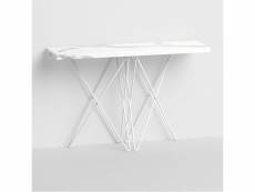 Table console extensible hermes stratifié marbre blanc