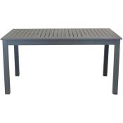 Table d'extérieur 150x90 cm Rodi extensible en aluminium peint Taupe Aluminium