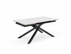Table extensible 160-240 cm céramique blanc marbré pied torsadé - nevada 05 65087492_65087498