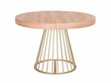 Table ronde extensible soare chêne clair pieds or