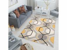 Tapiso lazur tapis salon moderne jaune gris blanc noir géométrique 180x260 C569K GRAY/DARK_GRAY 1,80-2,60 LAZUR