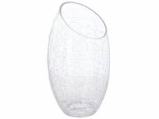 Vase en verre "craquelé" 23cm transparent