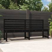 Vidaxl - Banc de jardin noir 201,5 cm bois massif de