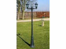 Vidaxl lampadaire de jardin 2 bras 215 cm vert foncé|noir