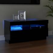 Vidaxl - Meuble tv avec lumières led noir 80x35x40 cm