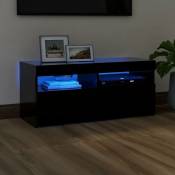 Vidaxl - Meuble tv avec lumières led noir 90x35x40 cm