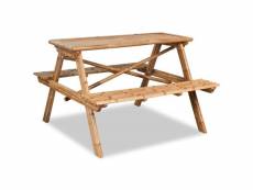 Vidaxl table de pique-nique bambou 120 x 120 x 78 cm 42505