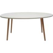 Wooloo Table basse ovale scandinave blanc laqué -