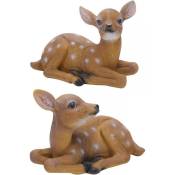2 pièces résine cerf décoration cerf leurre, extérieur Sika cerf Fauve Figurine Ornement pour Jardin pelouse étang décor