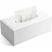 Ahlsen - Boîte à mouchoirs en cuir Moderne Blanc
