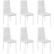 Aqrau - Chaise de salle à manger Blanc chaise de salle à manger horizontale 6 pcs