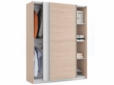 Armoire placard / meuble de rangement coloris effet bois / blanc - hauteur 200 x longueur 150 x profondeur 62 cm